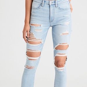 Distressed American Eagle super hi rise jegging